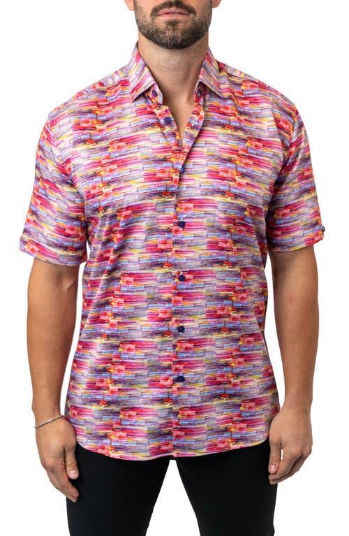 Maceoo Galileo Sunset 20 Multi Contemporary Fit Short Sleeve Button-Up Shirt Product Image