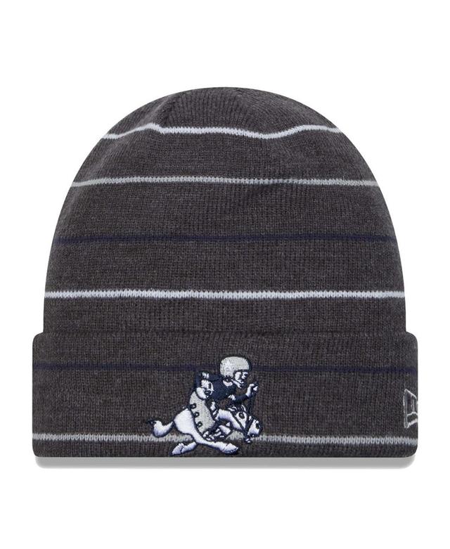 Mens Heather Charcoal Distressed Dallas Cowboys Throwback Rowed Cuffed Knit Hat Product Image