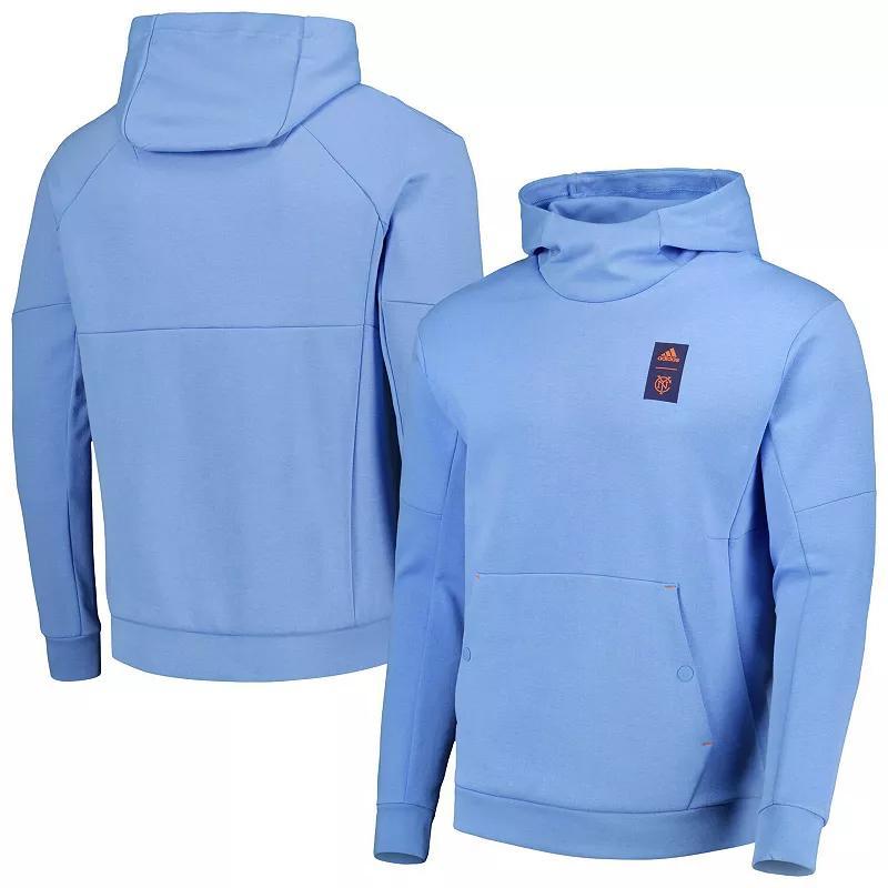 Mens adidas Blue New York City FC 2023 Player Travel Pullover Hoodie Product Image