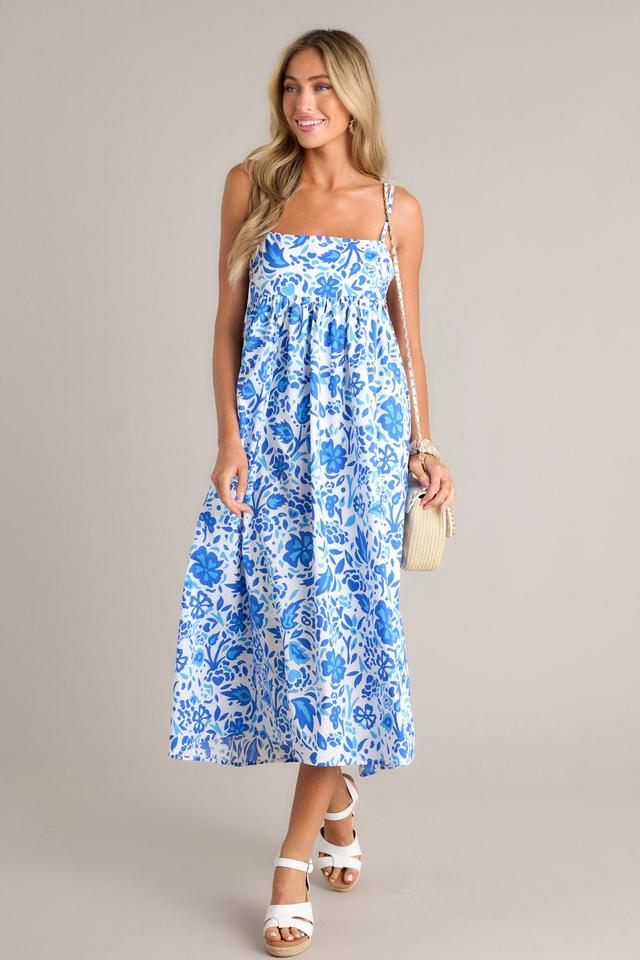 Blooming Romance Blue Floral Maxi Dress Product Image