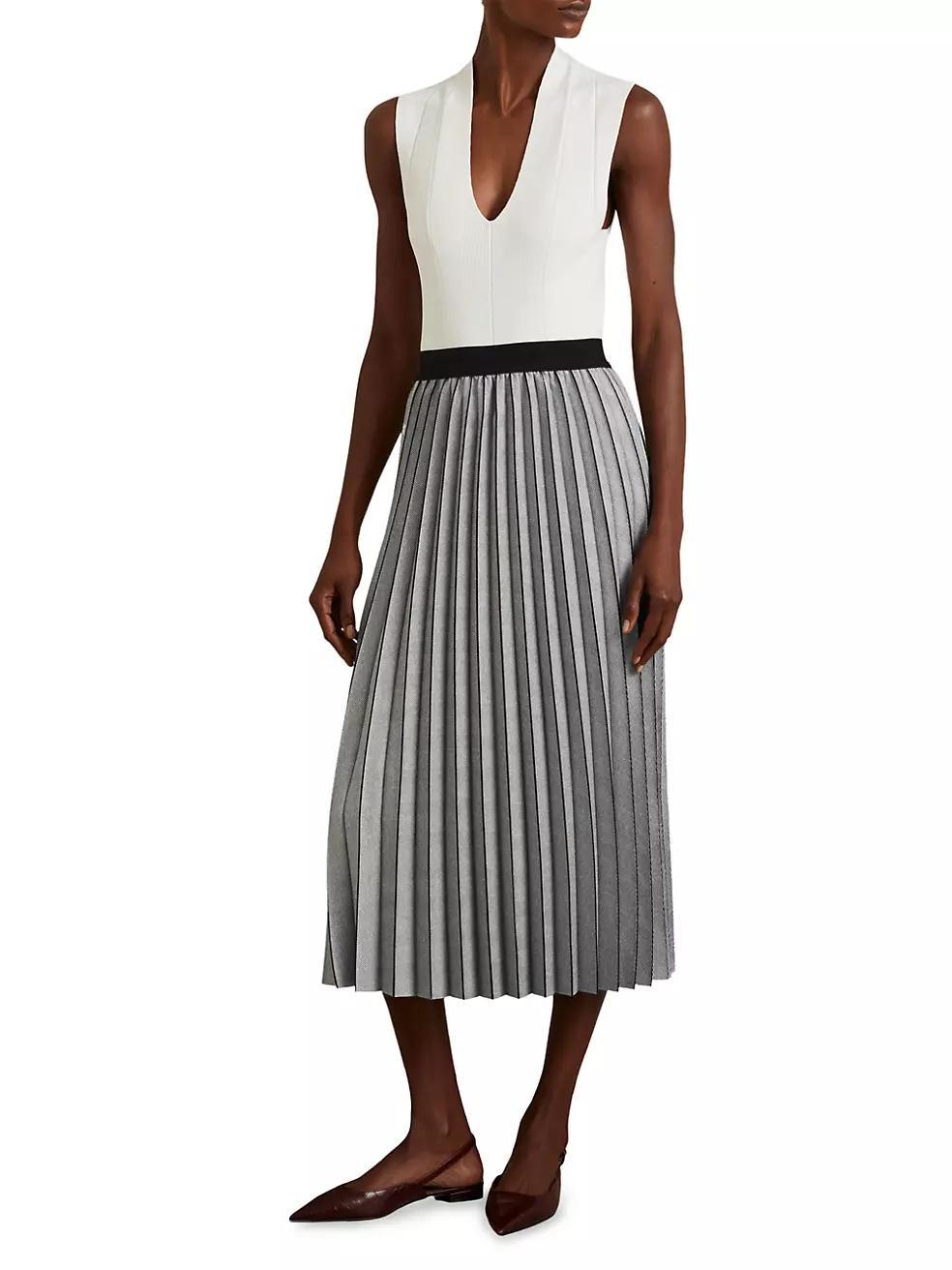 Nova Checked Pleat Midi-Skirt Product Image