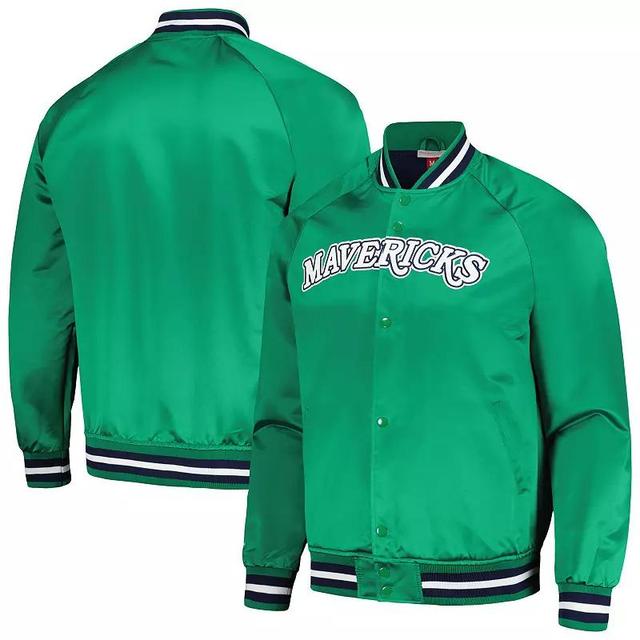 Mens Mitchell & Ness Dallas Mavericks Hardwood Classics Throwback Wordmark Raglan Full-Snap Jacket Product Image