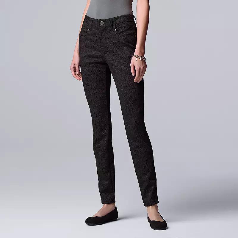 Womens Simply Vera Vera Wang High-Rise Ponte Skinny Pants Product Image