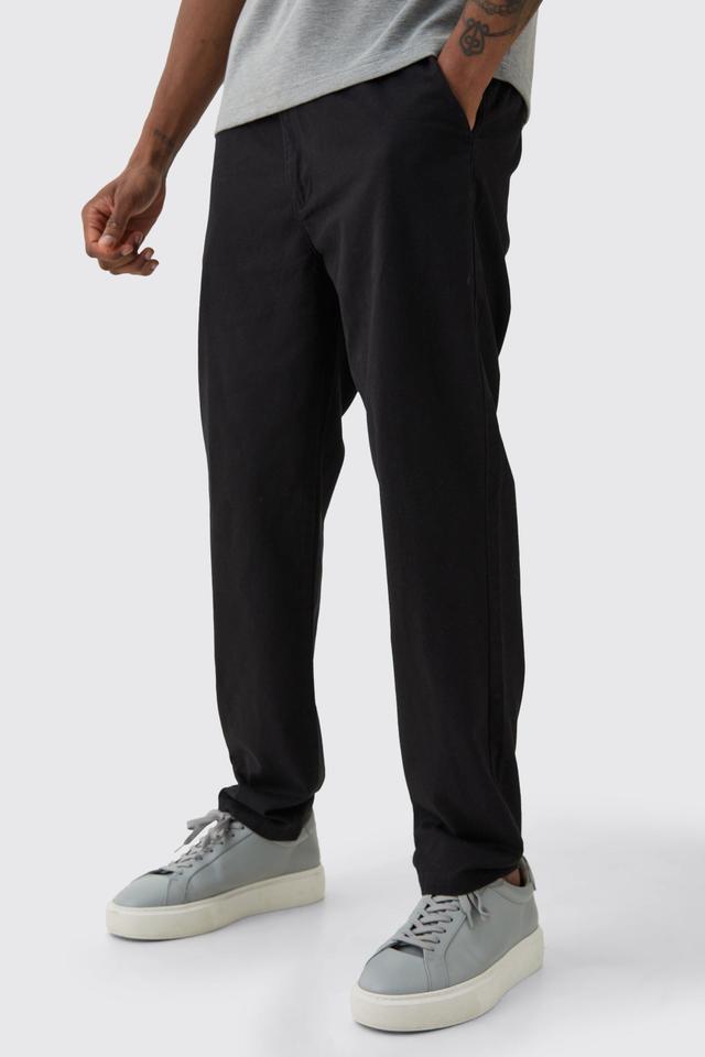 Tall Fixed Waist Slim Cropped Chino Pants | boohooMAN USA Product Image