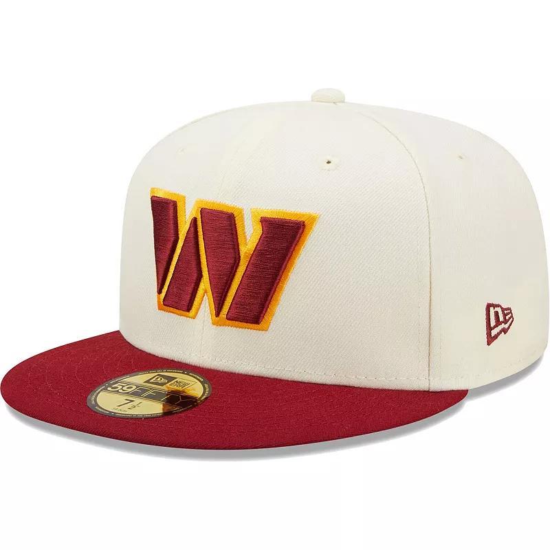 Men's New Era Cream/Burgundy Washington Commanders Tri-Chrome 59FIFTY Fitted Hat Product Image