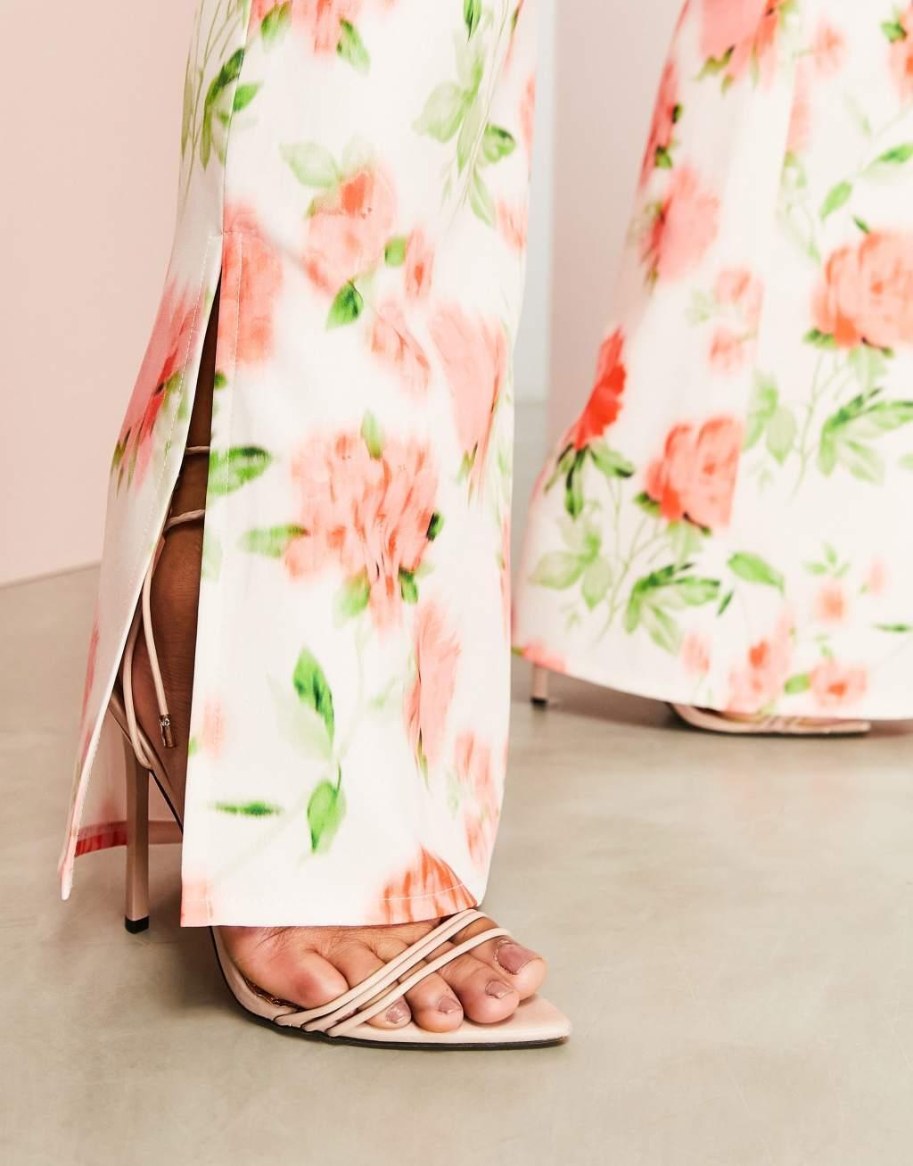 ASOS Luxe Curve suit pants in floral print Product Image