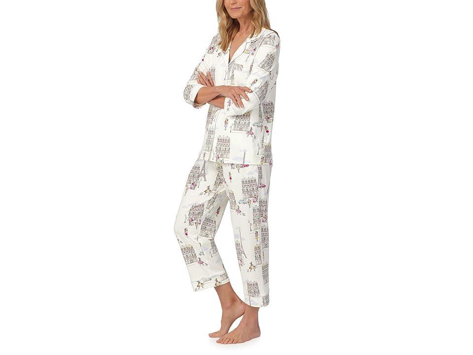 Bedhead PJs Cotton Knit 3/4 Sleeve Cropped PJ Set (Let's Go Shopping) Women's Pajama Sets Product Image