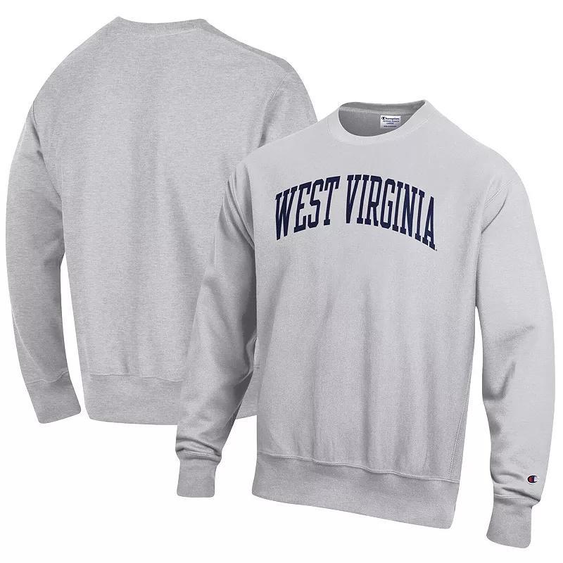 Mens Champion Heathered Gray West Virginia Mountaineers Arch Reverse Weave Pullover Sweatshirt Product Image