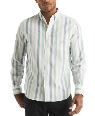 Nautica Mens Classic-Fit Stretch Stripe Button-Down Shirt Product Image