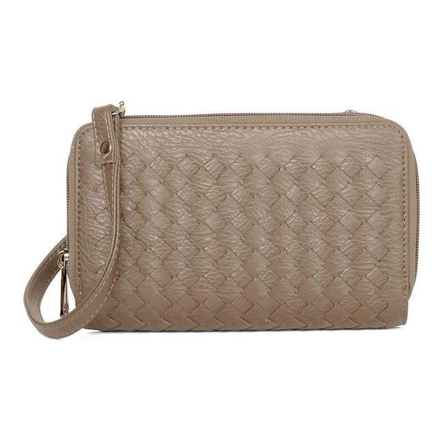 Womens Karla Hanson RFID-Blocking Ellen Woven Crossbody Phone Wallet, Brown Product Image