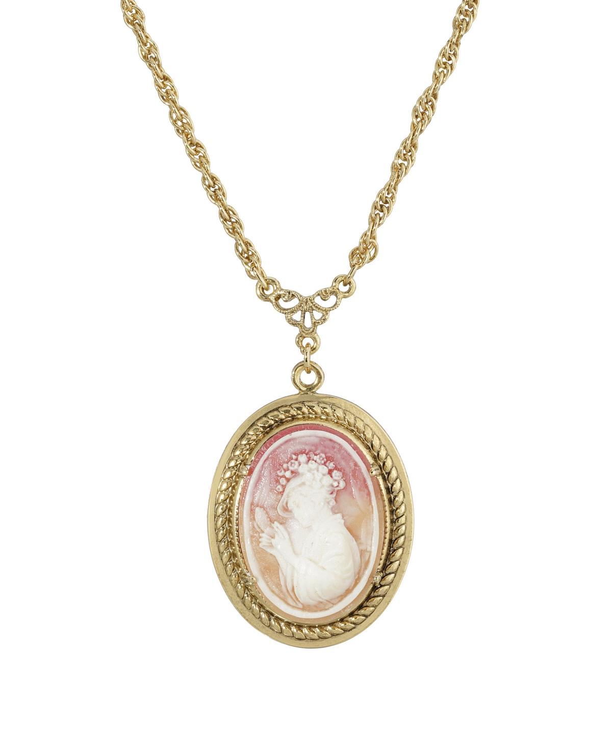 1928 Jewelry Gold Tone Oval Cameo Necklace - 18 Inch Product Image