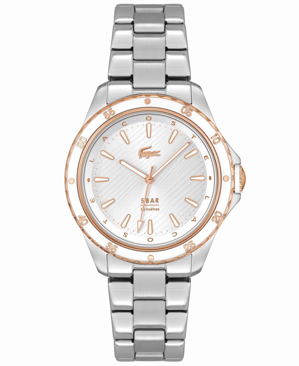 Lacoste Womens Santorini Quartz Silver-tone Stainless Steel Bracelet Watch 36mm Product Image