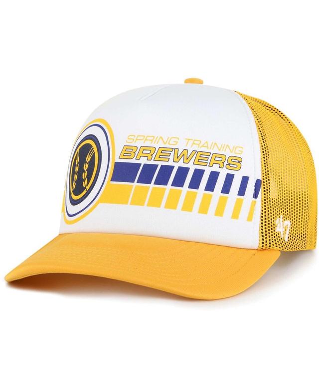 Mens 47 Brand White Milwaukee Brewers 2024 Spring Training Foam Trucker Adjustable Hat - White Product Image