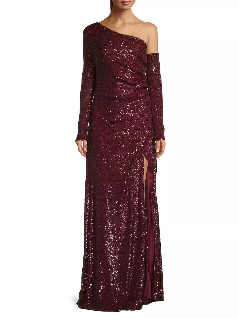 Social Occasion Asymmetric Sequined Gown Product Image