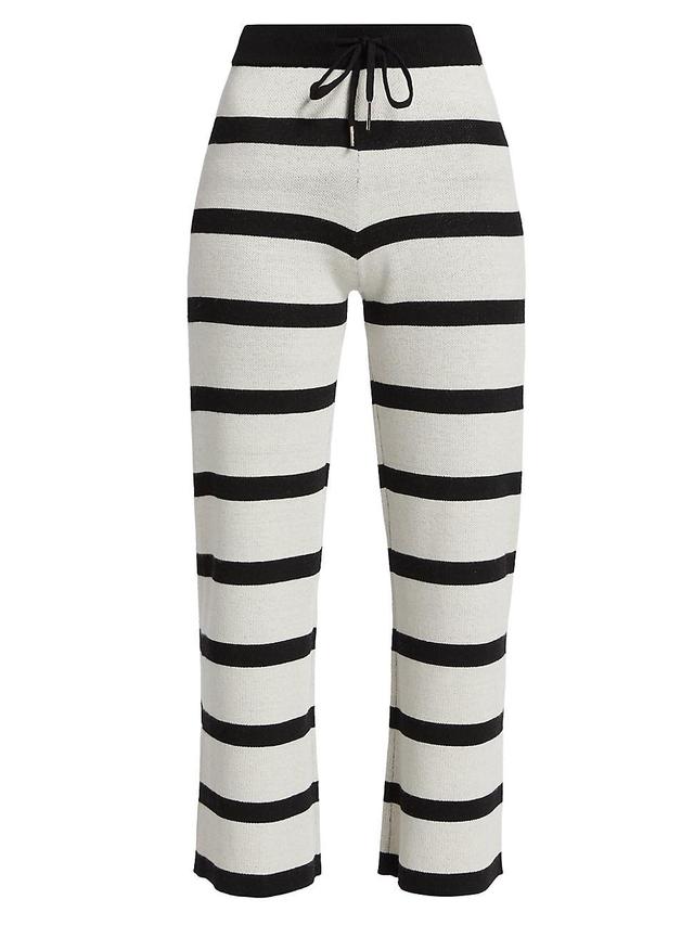 Womens Striped Wide-Leg Crop Pants Product Image