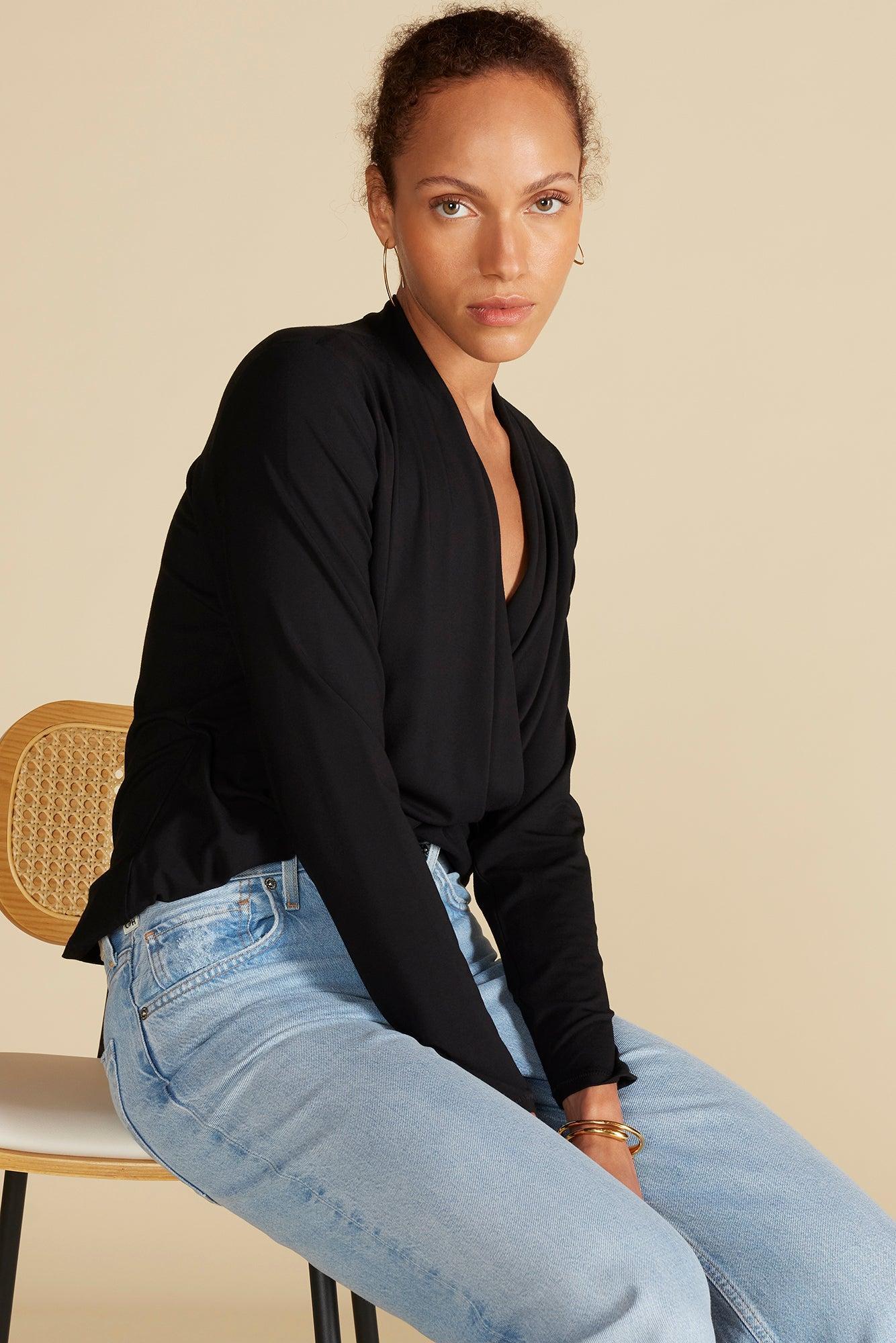 Calais Bamboo Knit Blouse - Black Product Image