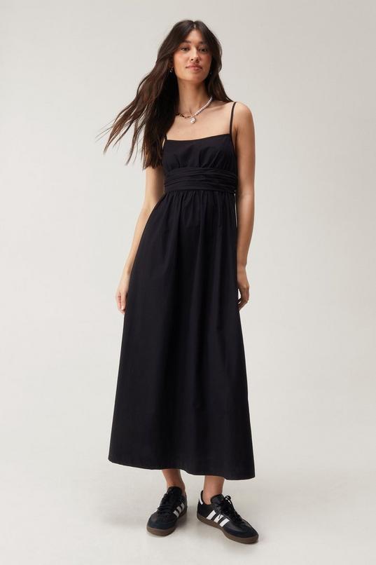 Cotton Strappy Midi Dress Product Image