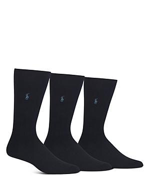 Polo Ralph Lauren Combed Assorted Color Cotton Dress Socks 3-Pack Product Image