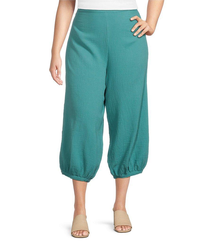 Bryn Walker Plus Size Campa Cotton Gauze Balloon Leg Coordinating Cropped Pants Product Image