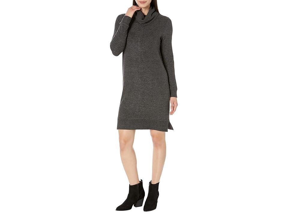 Lucky Brand Cloud Jersey Mock Neck Dress (Charcoal Heather) Women's Dress Product Image