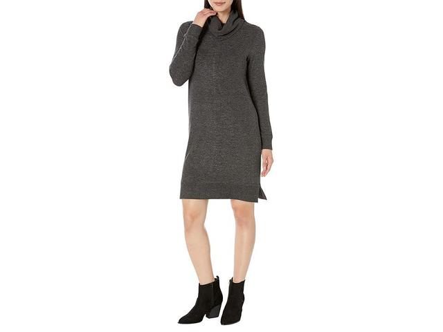 Lucky Brand Cloud Jersey Mock Neck Dress (Charcoal Heather) Women's Dress Product Image