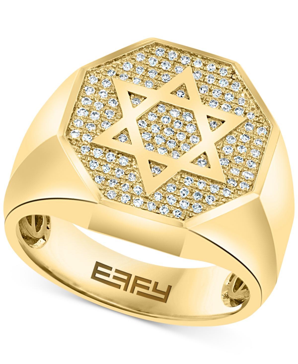 Effy Mens Diamond Star of David Ring (1/3 ct. t.w.) in 14k Gold Product Image