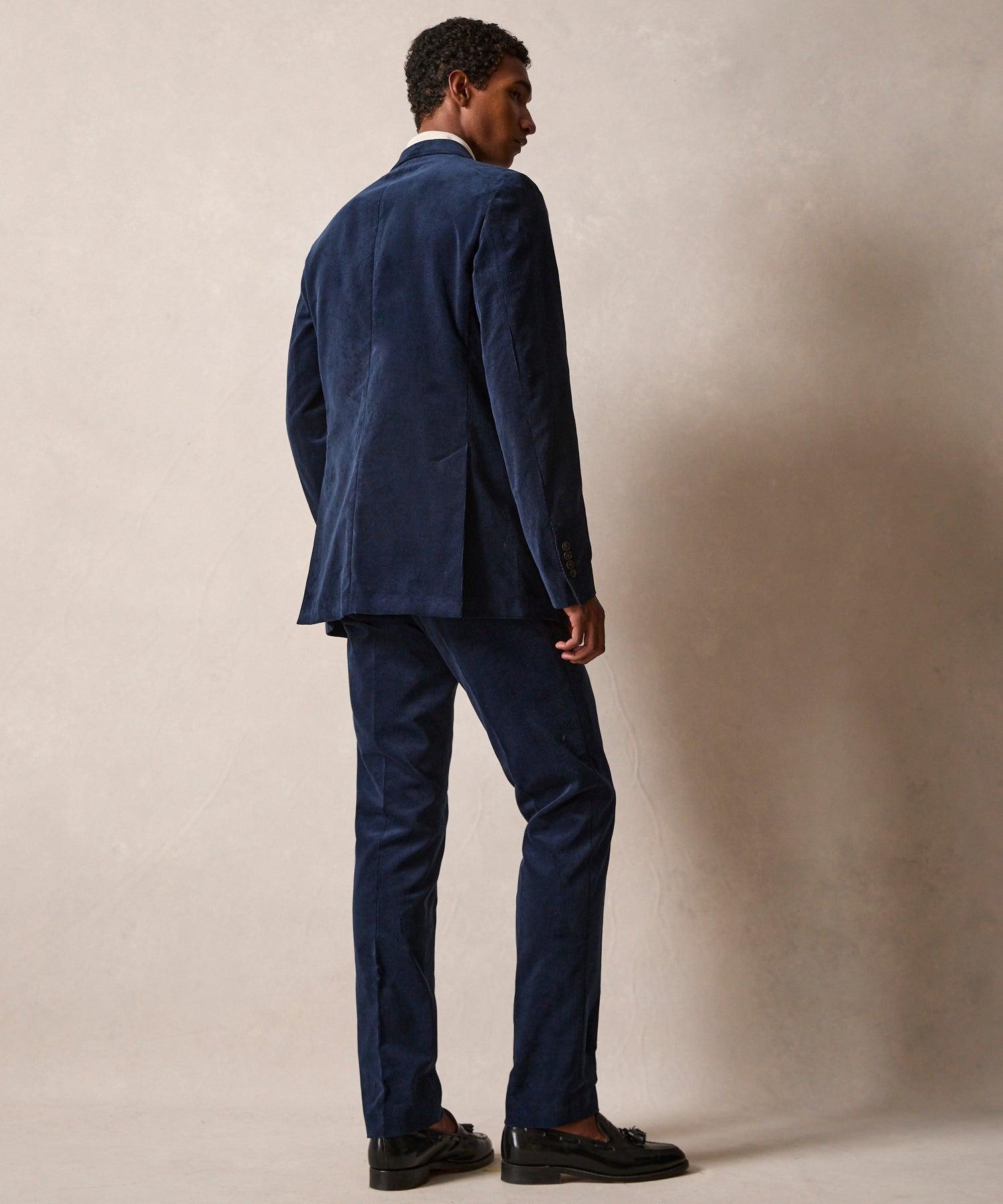 Italian Corduroy Sutton Trouser in Navy Product Image