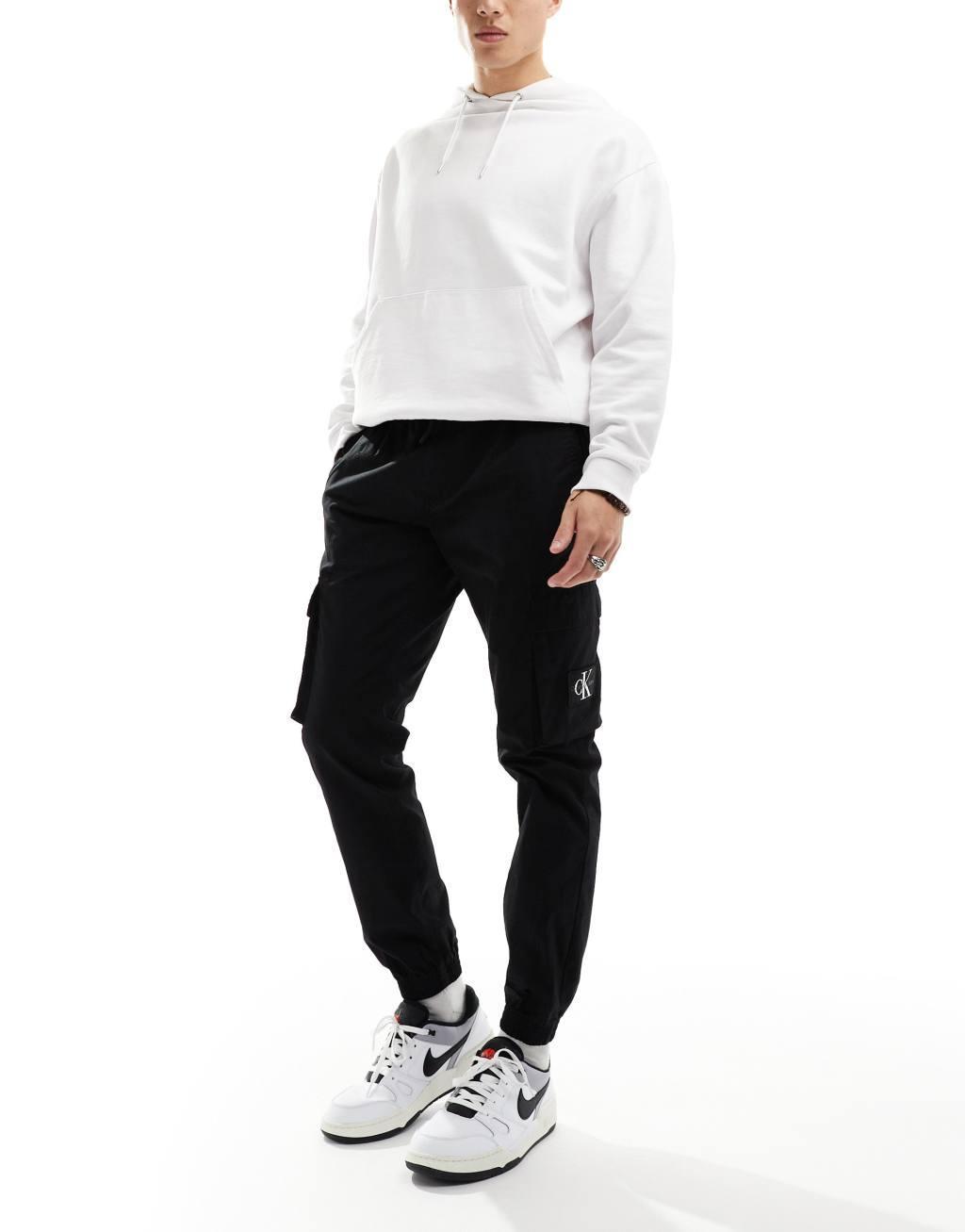 Calvin Klein Jeans skinny cargo pants in black Product Image