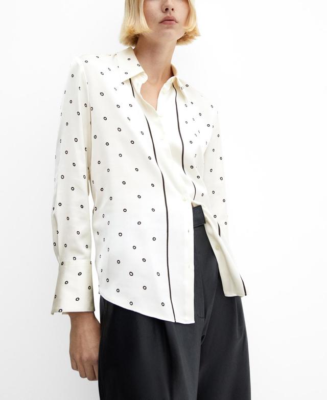 MANGO - Satin finish flowy shirt vanillaWomen Product Image