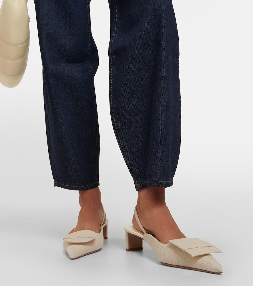 FRAME High-rise Barrel Jeans In Blue Product Image