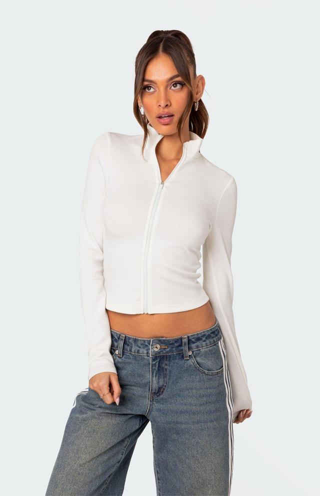 Edikted Women's Tessa High Neck Zip Up Cardigan Product Image