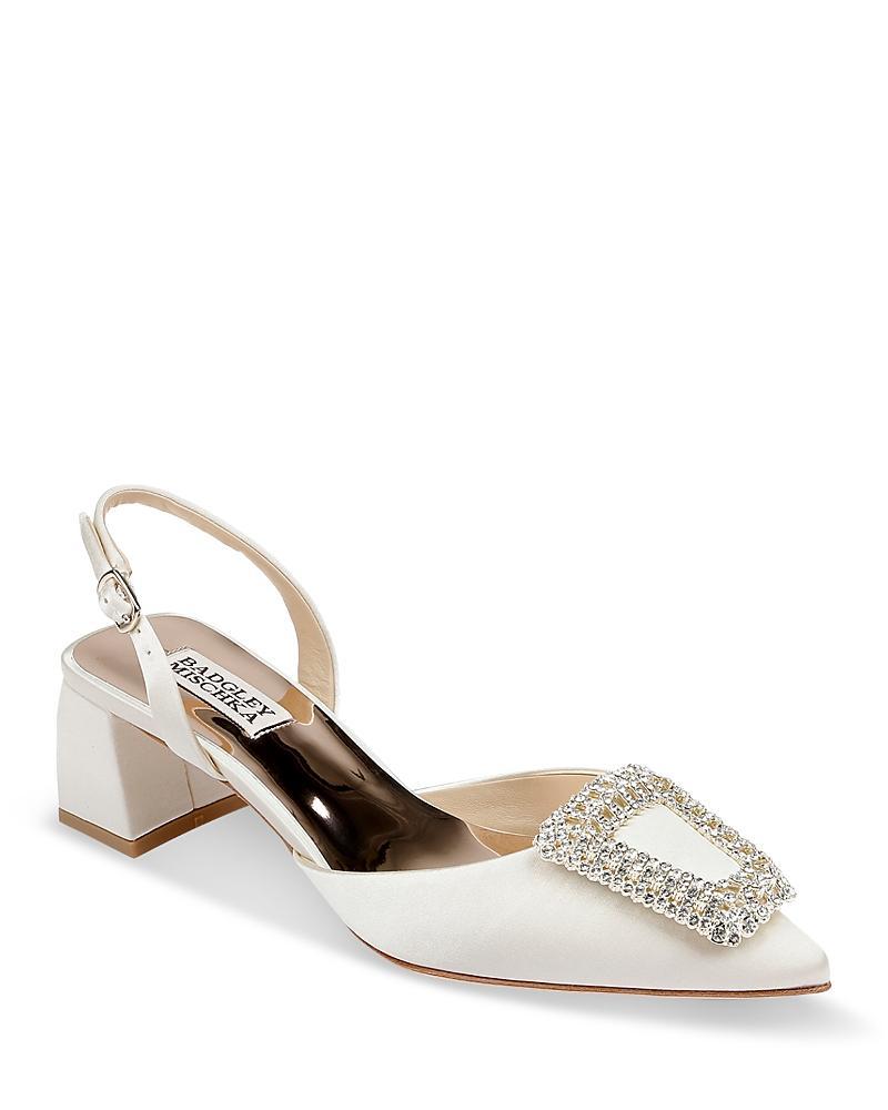 Badgley Mischka Womens Emmie Embellished Slip On Embellished Slingback Pumps Product Image