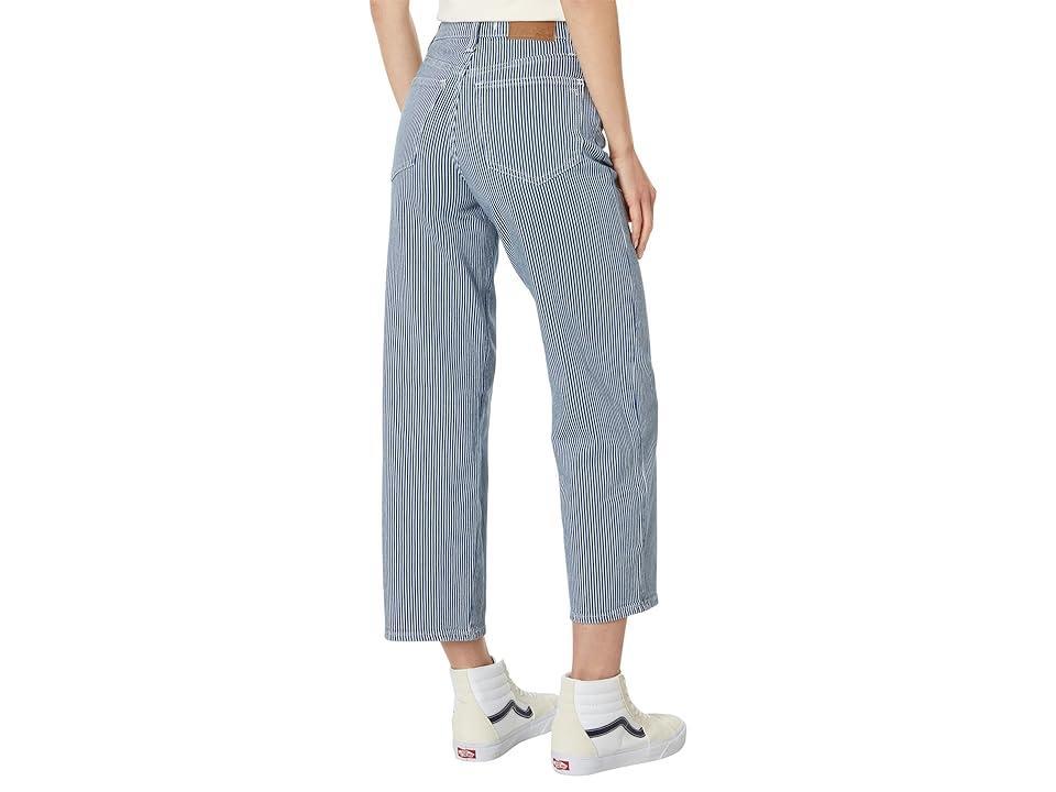 Madewell The Perfect Vintage Wide-Leg Crop Jean in Indigo Railroad Stripe (Indigo Railroad) Women's Jeans Product Image