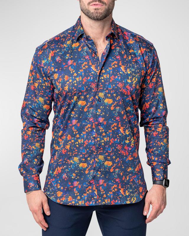 Mens Fibonacci Paint Splatter Sport Shirt Product Image