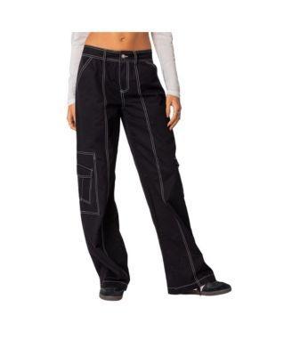 EDIKTED Helen Low Rise Wide Leg Cargo Pants Product Image