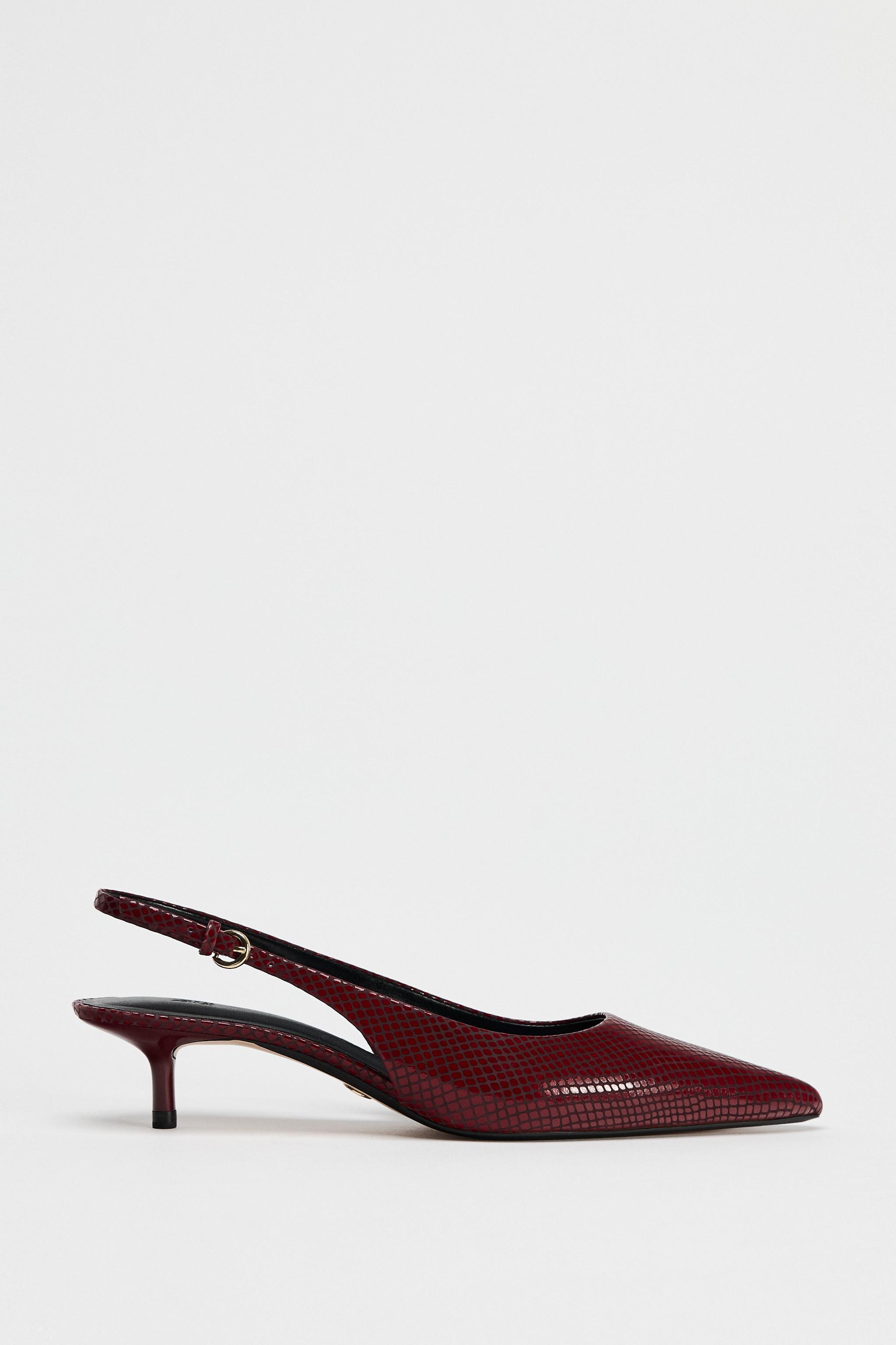 EMBOSSED LEATHER SLINGBACK HEELS LIMITED EDITION Product Image