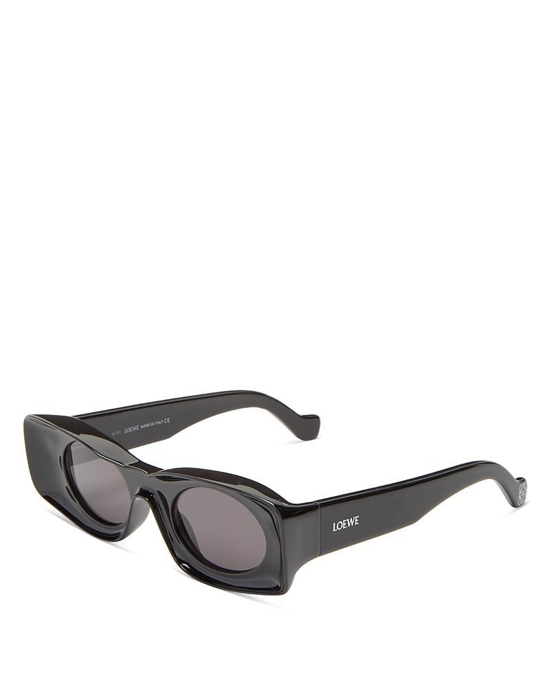 Mens Geometric Logo Acetate & Plastic Rectangle Sunglasses Product Image