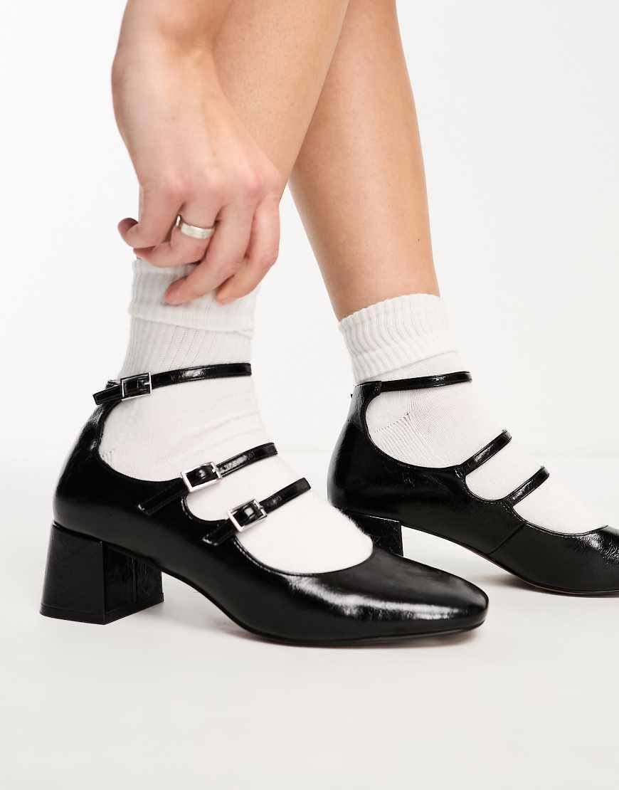 ASOS DESIGN Socco mid block heeled mary jane shoes Product Image