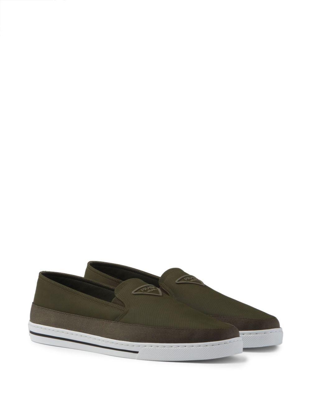 PRADA Re-nylon Slip-on Sneakers In Green Product Image