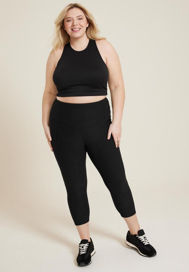 Maurices Plus Size Womens Super High Rise Luxe Capri Black Leggings Size 4X Product Image