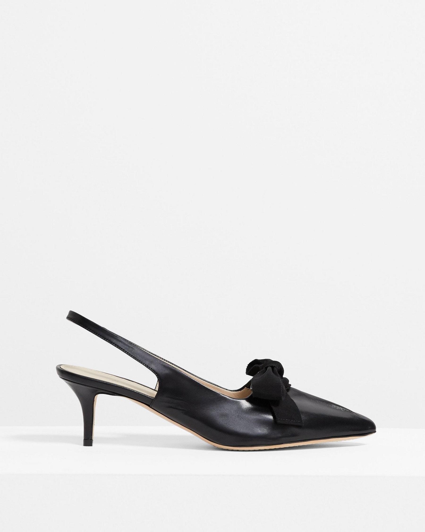 Bow Slingback in Leather Product Image