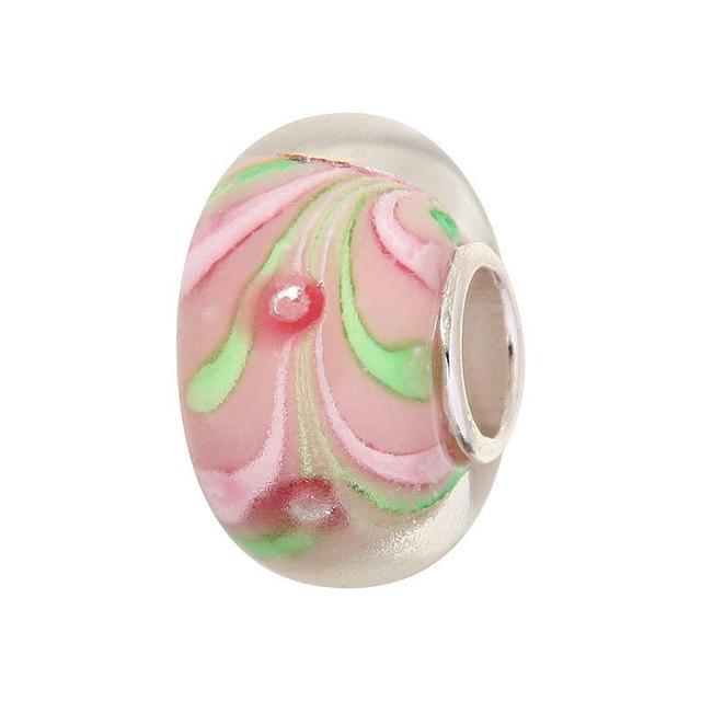 Individuality Beads Sterling Silver Swirl Glass Bead, Womens, Pink Product Image