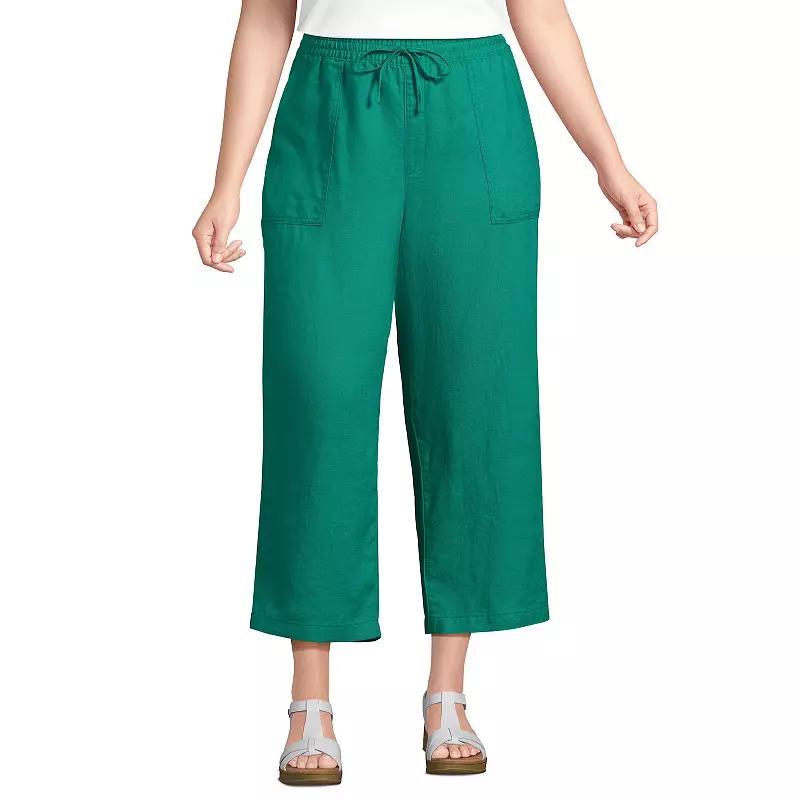 Plus Size Lands End High-Rise Wide Leg Crop Pants, Womens Product Image