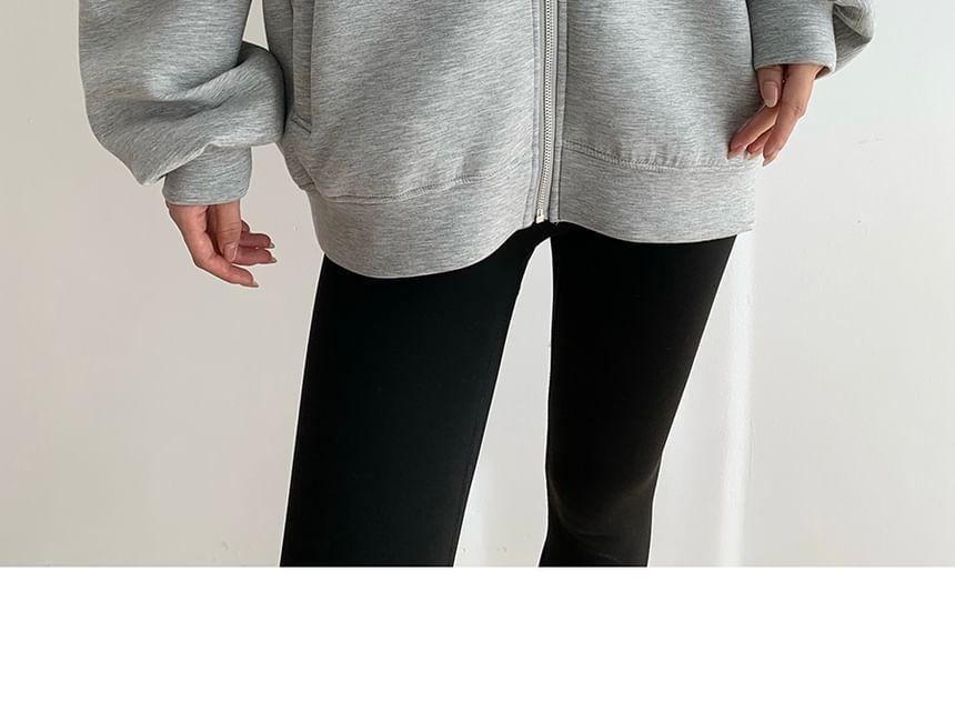 Plain Zip Oversized Hoodie Product Image