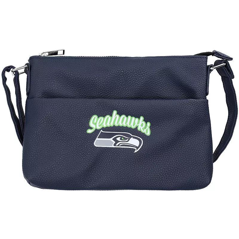 Womens FOCO Seattle Seahawks Logo Script Crossbody Handbag, Blue Product Image