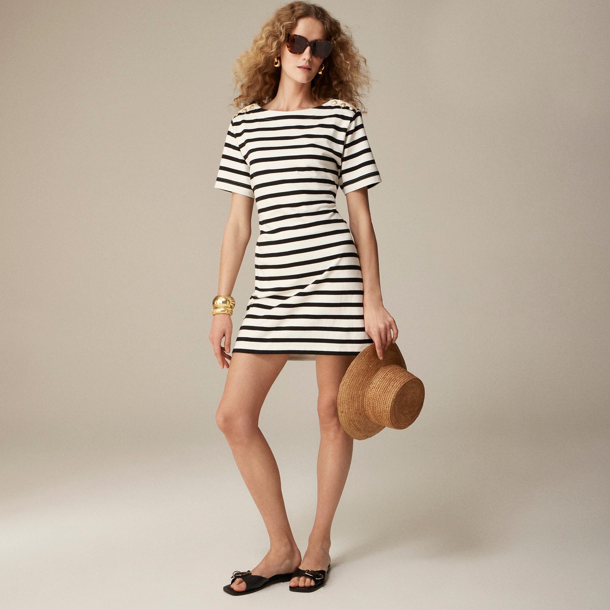 Tie-back mini dress in stripe Product Image