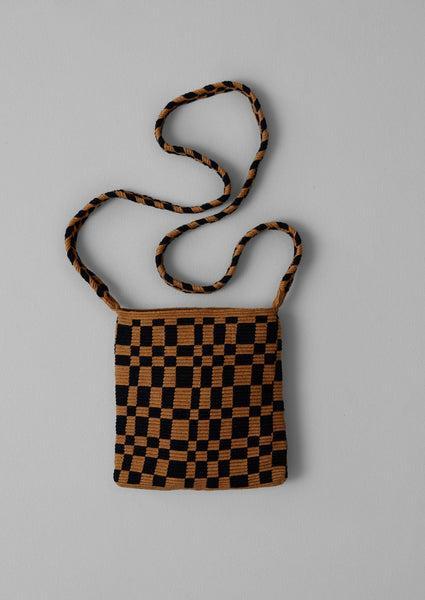 Guanabana Woven Pouch Bag | Black/Brown Product Image