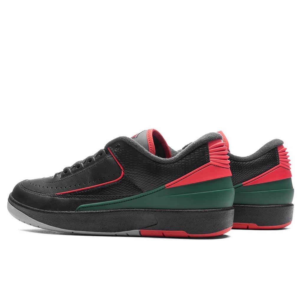 Air Jordan 2 Retro Low 'Christmas' - Black/Fire Red/Cement Grey Male Product Image