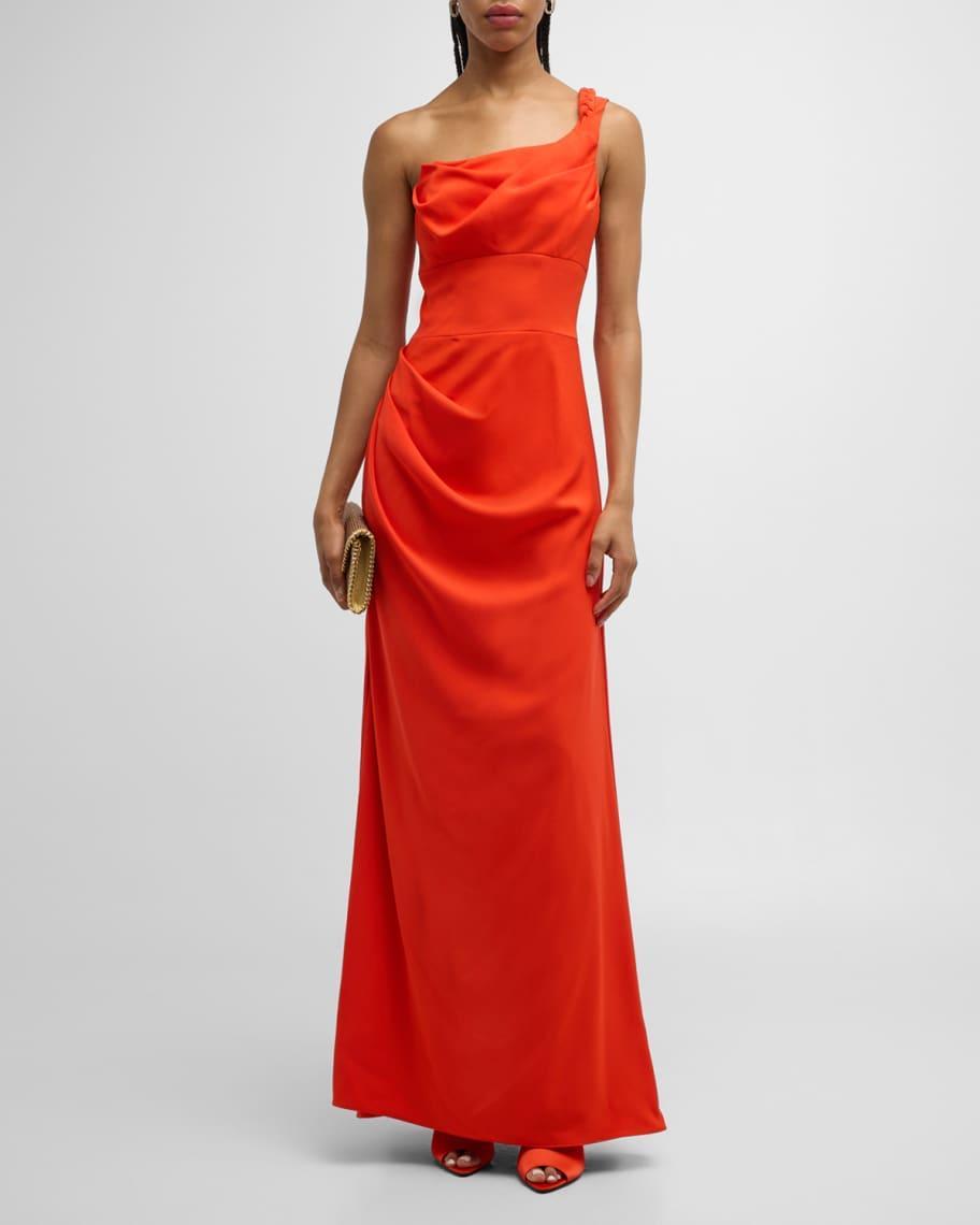 Marion Ruched One-Shoulder Gown Product Image