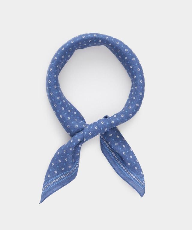 Linen Geo Neckerchief in Blue Product Image